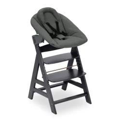 Chaise haute évolutive alpha dark grey + newborn set plus