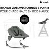 Chaise haute évolutive alpha noir + transat premium dark grey