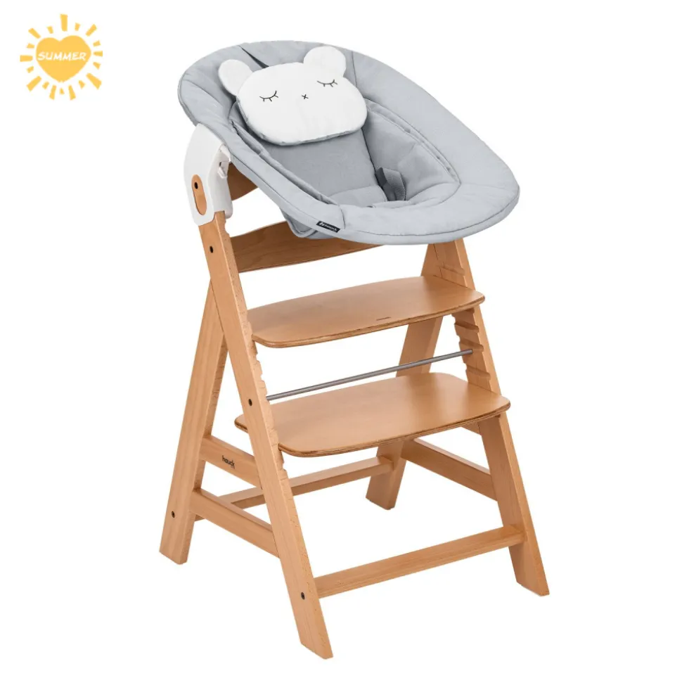 Chaise haute évolutive alpha naturel + newborn set pre grey
