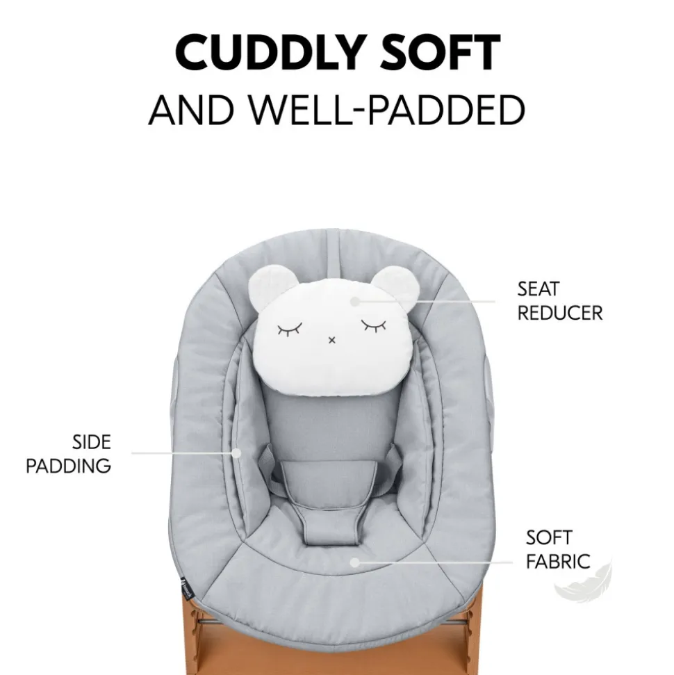 Chaise haute évolutive alpha naturel + newborn set pre grey