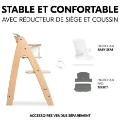 Chaise haute évolutive arketa n play beech avec plateau et jeu en bois play cockpit