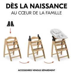 Chaise haute évolutive arketa bois naturel oak