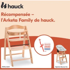 Chaise haute évolutive arketa bois naturel oak