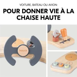 Chaise haute évolutive arketa n play blackwashed avec plateau et jeu en bois play cockpit