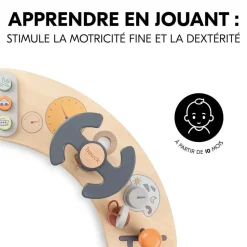 Chaise haute évolutive arketa n play blackwashed avec plateau et jeu en bois play cockpit