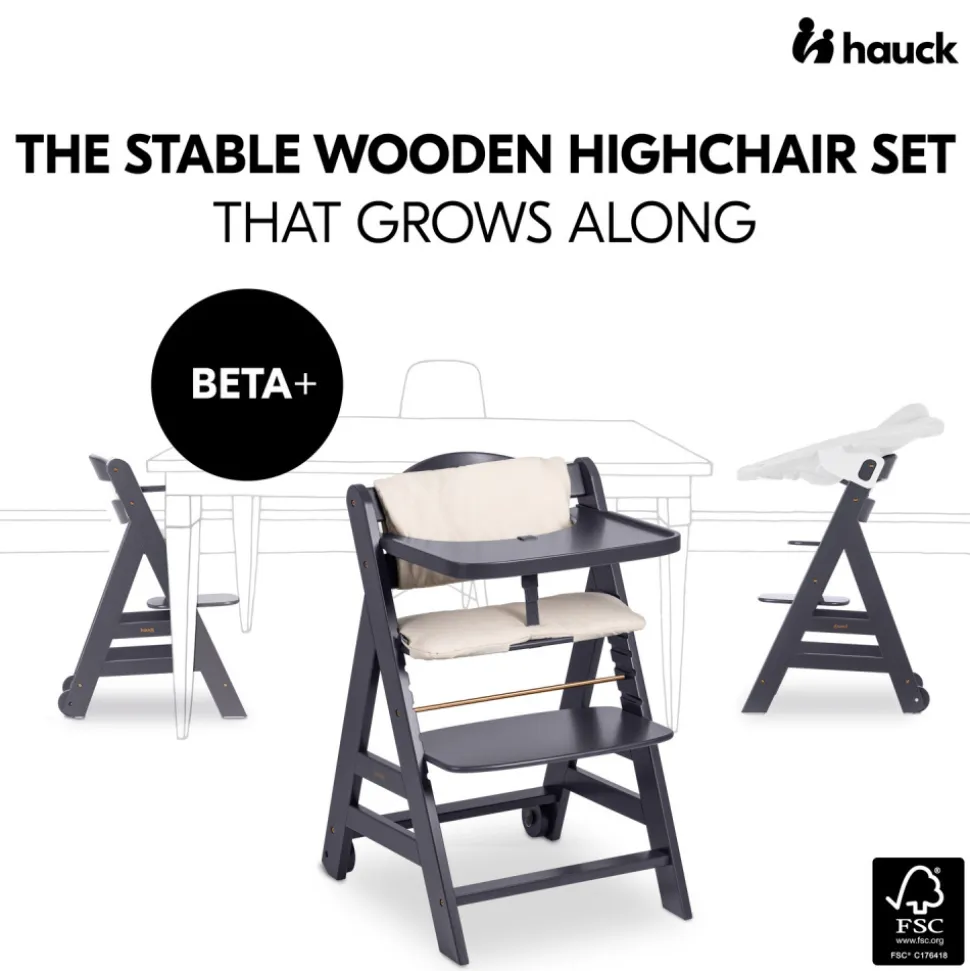 Chaise haute évolutive beta+ dark grey