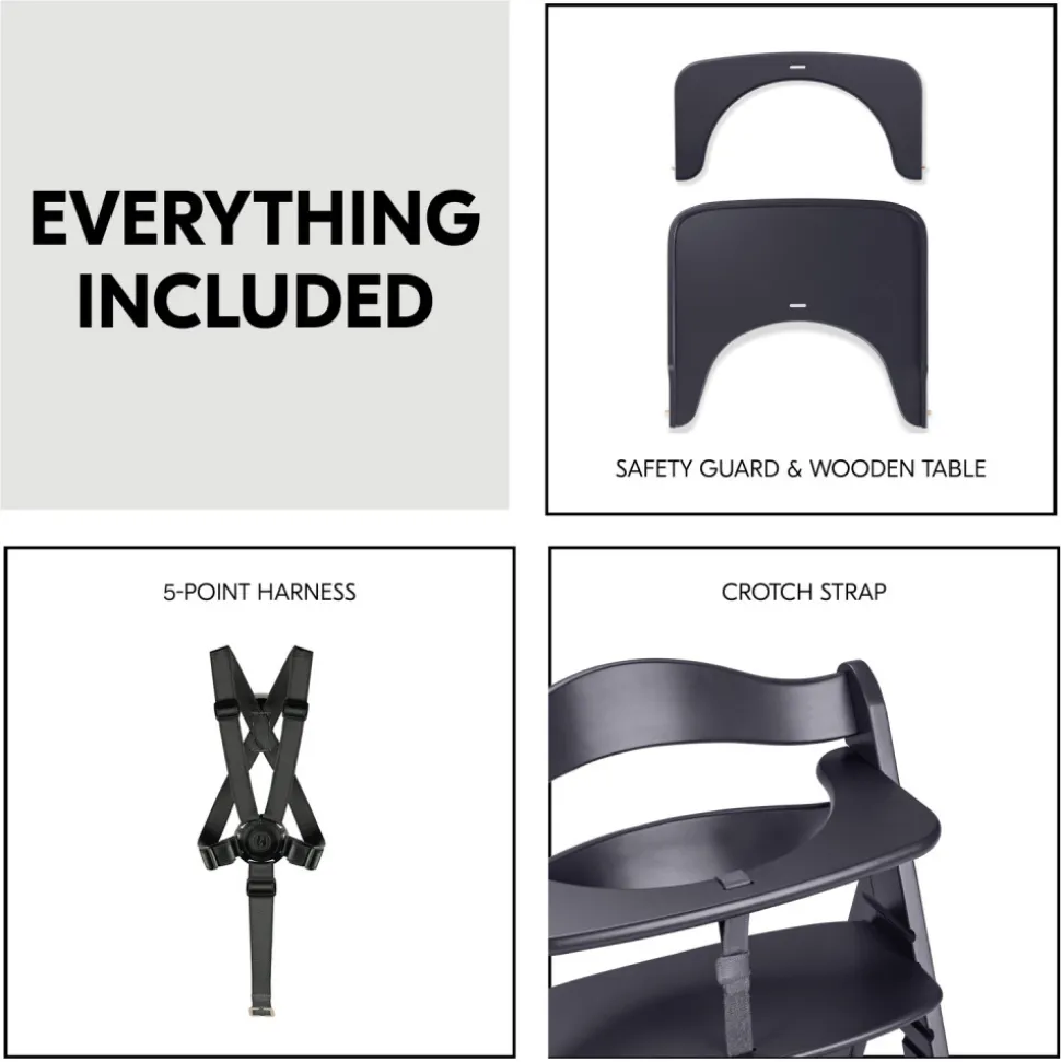 Chaise haute évolutive beta+ dark grey