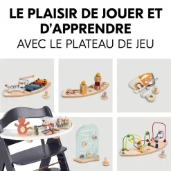Chaise haute évolutive beta+ 3 en 1 dark grey avec newborn set premium dark grey