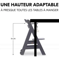 Chaise haute évolutive beta+ 3 en 1 dark grey avec newborn set premium dark grey