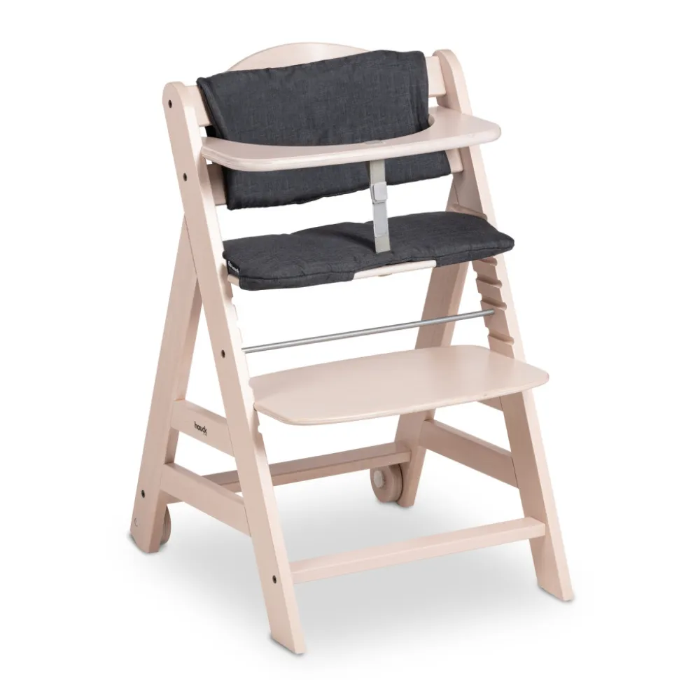Chaise haute évolutive beta+ white washed beige rosé
