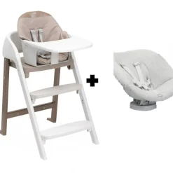 Chaise haute évolutive crescendo up 2en1 pearl cooper re_lux + siège de naissance