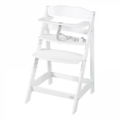 Chaise haute évolutive 2en1 born up blanc greyish matelassé