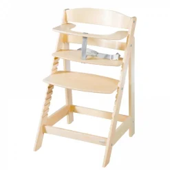 Chaise haute évolutive 2en1 born up naturel greyish matelassé