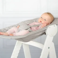 Chaise haute évolutive 2en1 born up blanc gris