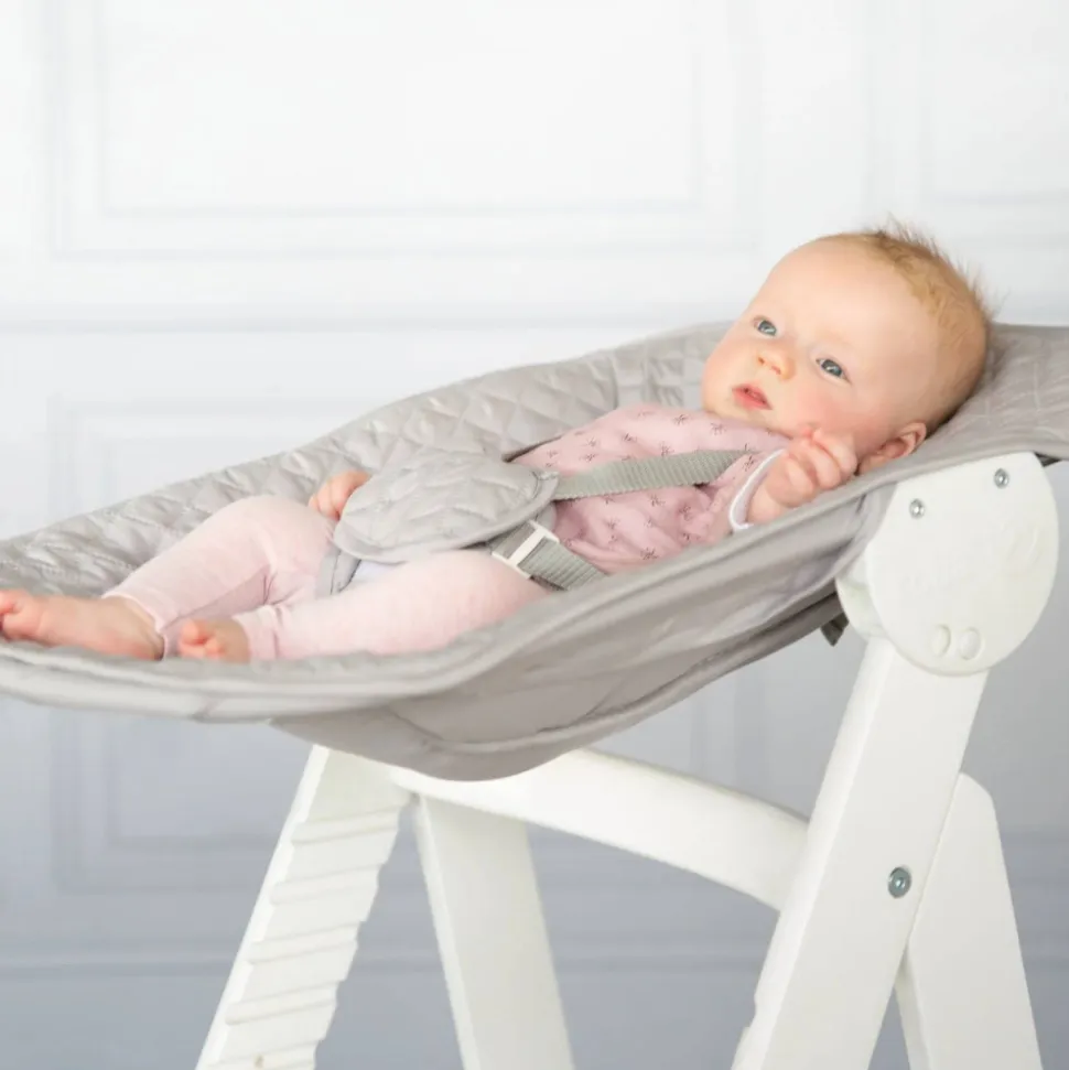 Chaise haute évolutive 2en1 born up blanc gris
