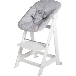 Chaise haute évolutive 2en1 born up blanc gris