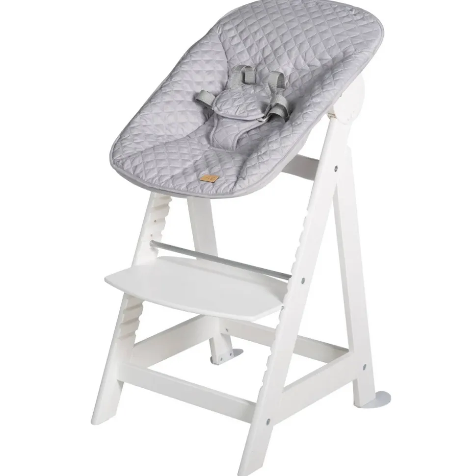 Chaise haute évolutive 2en1 born up blanc gris