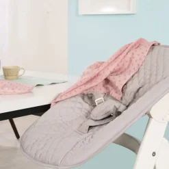 Chaise haute évolutive 2en1 born up blanc gris
