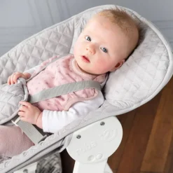 Chaise haute évolutive 2en1 born up blanc gris