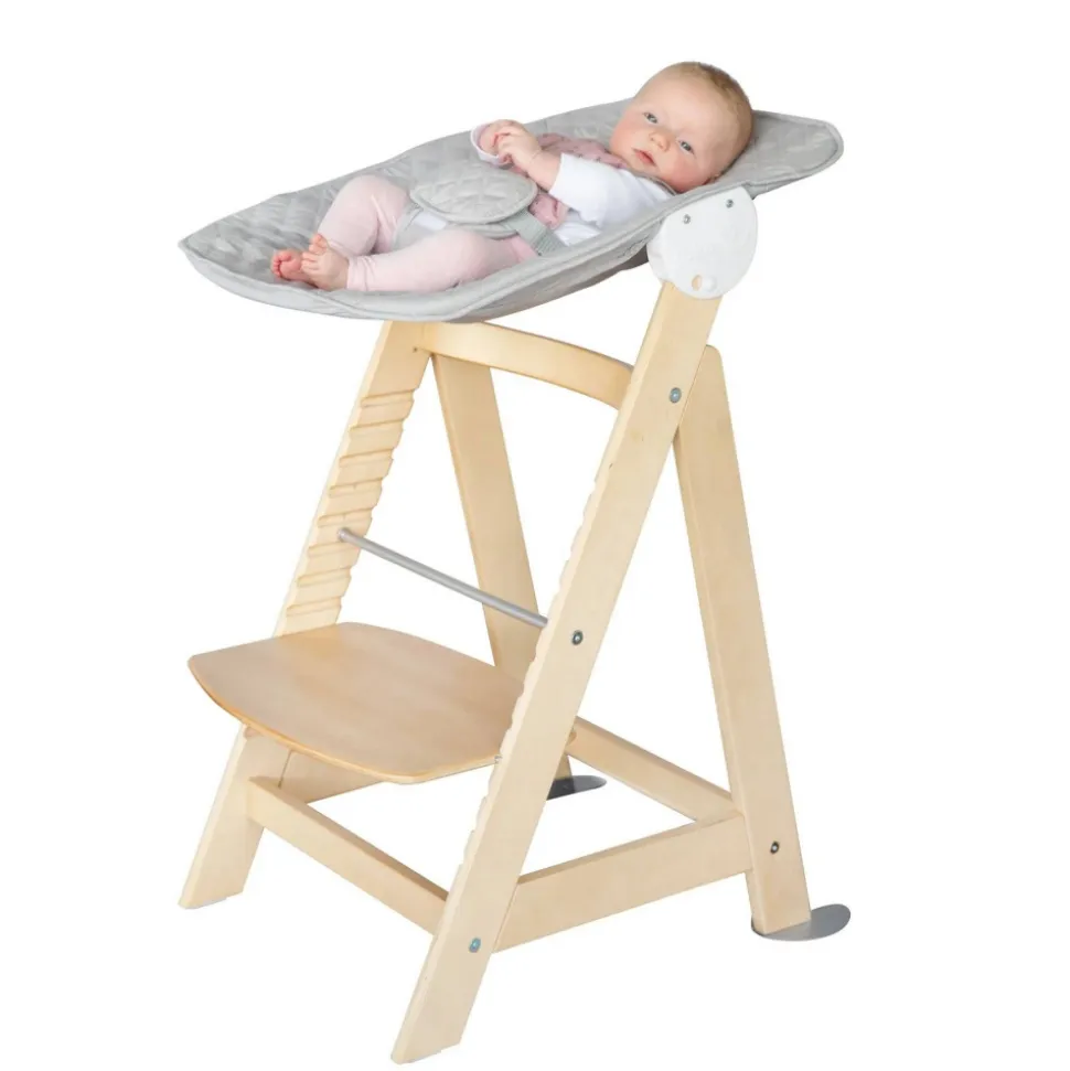 Chaise haute évolutive 2en1 born up naturel gris