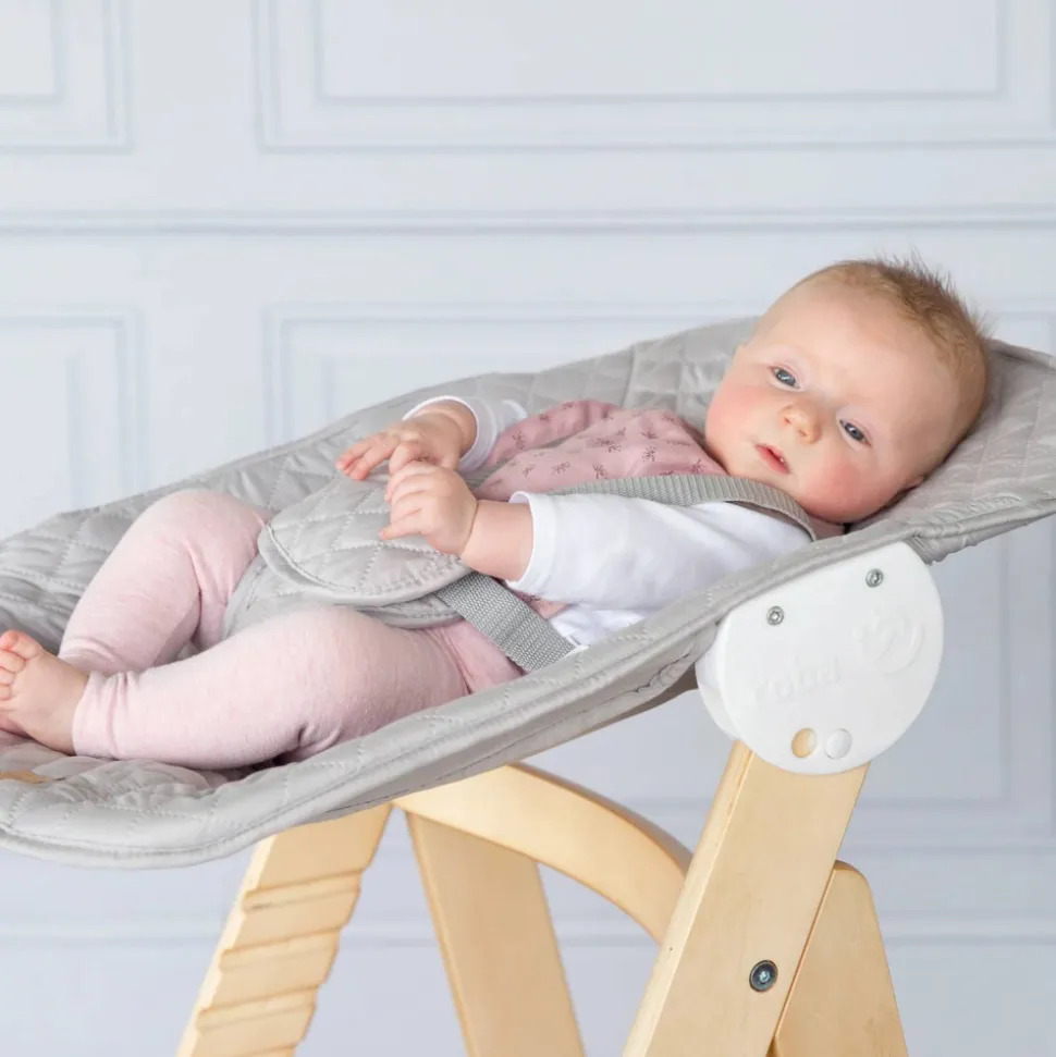 Chaise haute évolutive 2en1 born up naturel gris