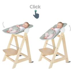 Chaise haute évolutive 2en1 born up naturel vert givré