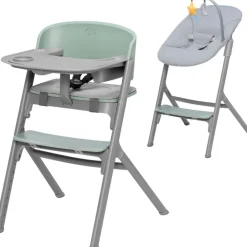 Chaise haute évolutive 4en1 livy olive green + transat calmee