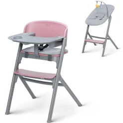 Chaise haute évolutive 4en1 livy aster pink + transat calmee