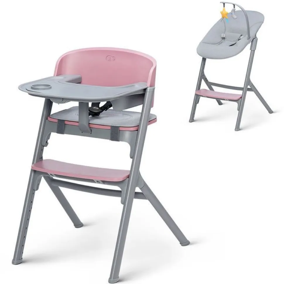 Chaise haute évolutive 4en1 livy aster pink + transat calmee