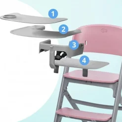 Chaise haute évolutive 4en1 livy aster pink + transat calmee