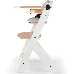 Chaise haute évolutive enock blanc avec coussins gris