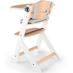 Chaise haute évolutive enock blanc avec coussins gris