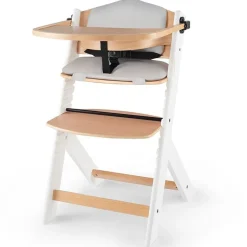 Chaise haute évolutive enock blanc avec coussins gris
