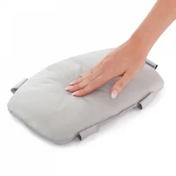 Chaise haute évolutive enock naturel + coussins gris et plateau