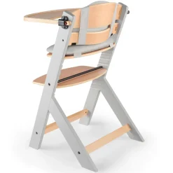 Chaise haute évolutive enock naturel et gris + coussins gris