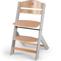 Chaise haute évolutive enock naturel et gris + coussins gris