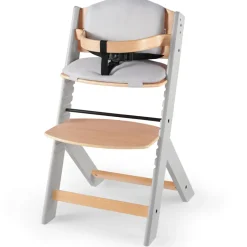 Chaise haute évolutive enock naturel et gris + coussins gris