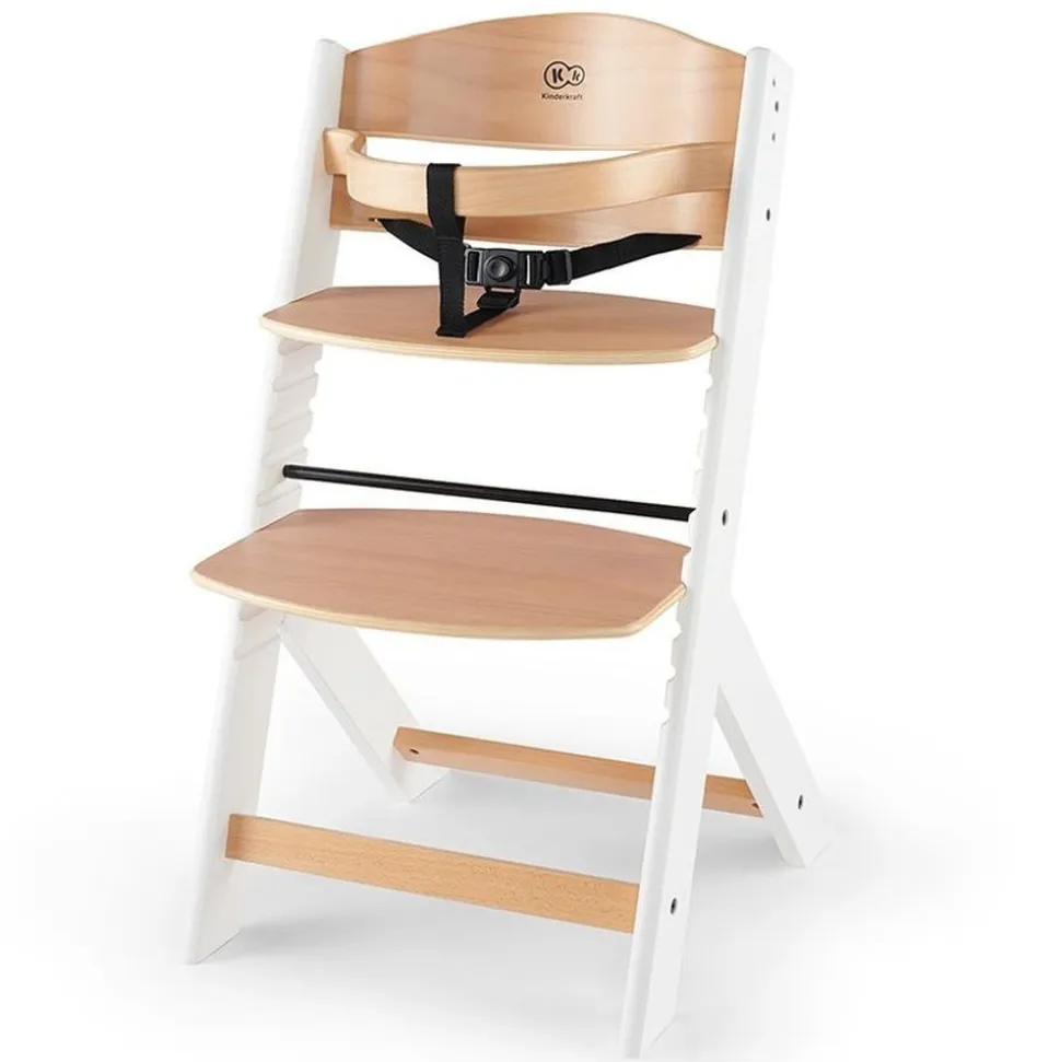 Chaise haute évolutive enock white wood + plateau