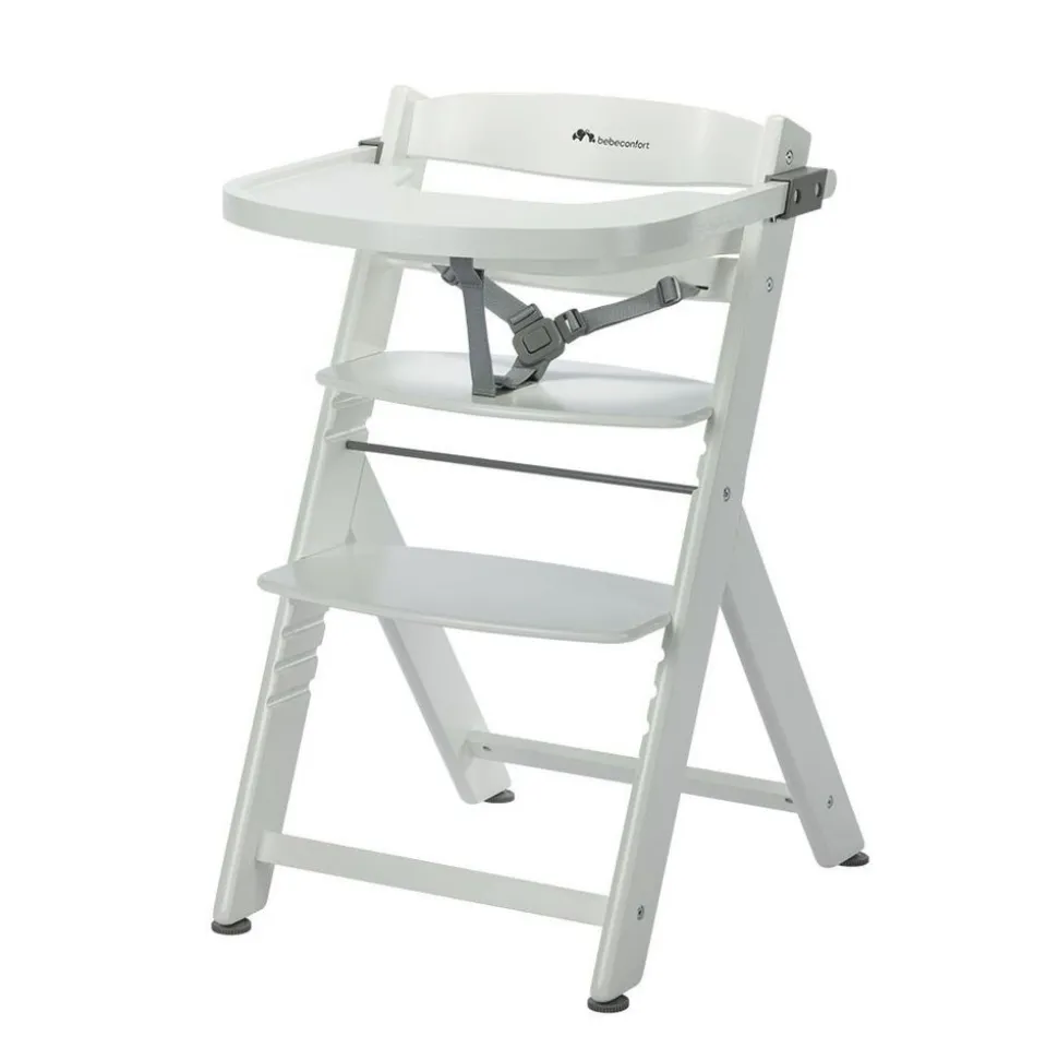Chaise haute évolutive 2-en-1 timba 2 white + transat tinted graphite
