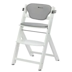 Chaise haute évolutive 2-en-1 timba 2 blanc avec coussin gris + transat tinted graphite