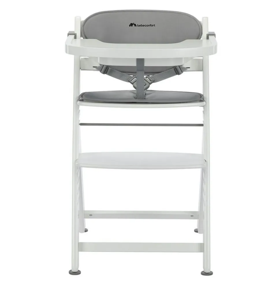 Chaise haute évolutive 2-en-1 timba 2 blanc avec coussin gris + transat tinted graphite