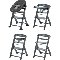 Chaise haute évolutive 2-en-1 timba 2 warm gray + transat tinted graphite