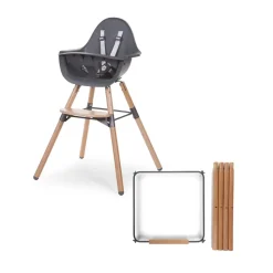 Chaise haute évolutive evolu 2 anthracite + pieds longs