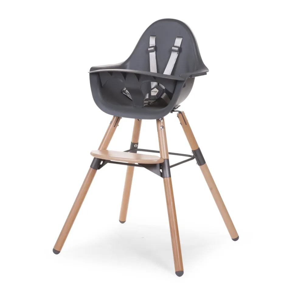 Chaise haute évolutive evolu 2 anthracite + pieds longs