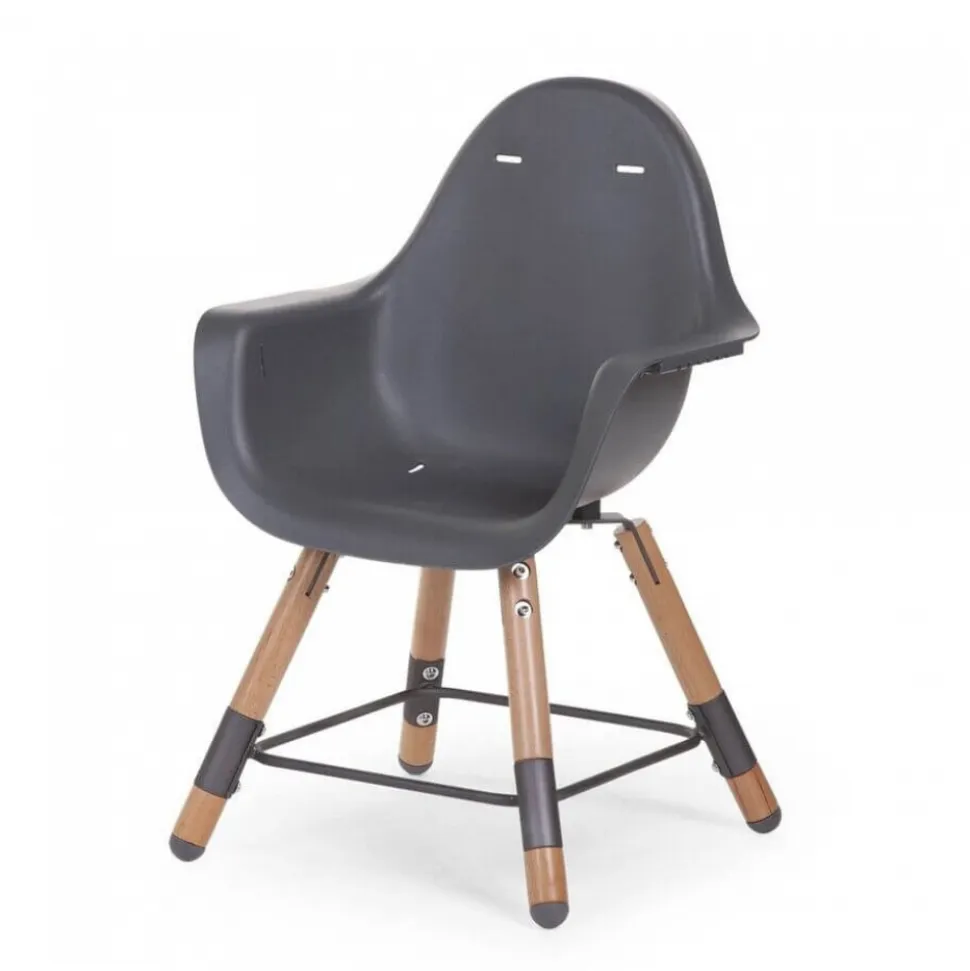 Chaise haute évolutive evolu 2 anthracite + pieds longs