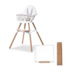 Chaise haute évolutive evolu 2 blanc + pieds longs