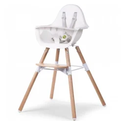 Chaise haute évolutive evolu 2 blanc + pieds longs
