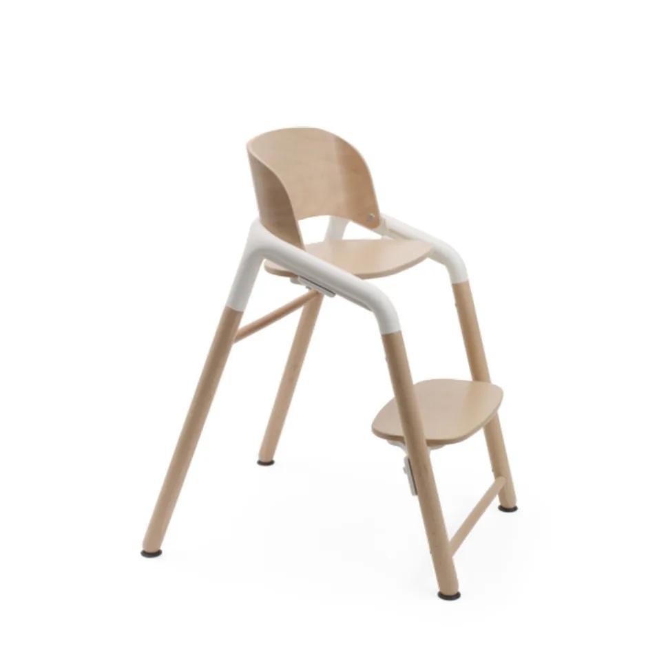 Chaise haute évolutive giraffe + baby set + tablette bois neutre et blanc