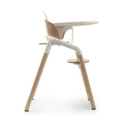Chaise haute évolutive giraffe + baby set + tablette bois neutre et blanc