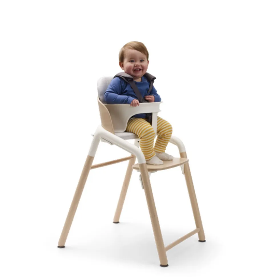 Chaise haute évolutive giraffe + baby set + tablette bois neutre et blanc